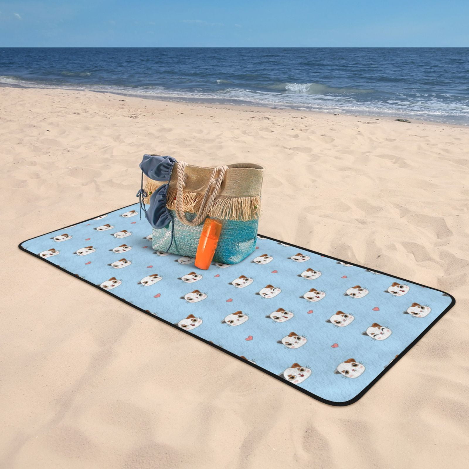 Cotton Bath Towels for Bathroom - Glamorous Cartoon Cute Cat Face Microfiber Quick Dry Towels for Body Bath Sheets, Personalized Beach Towel, Soft Shower Towels for Travel Home Beach 27*55in