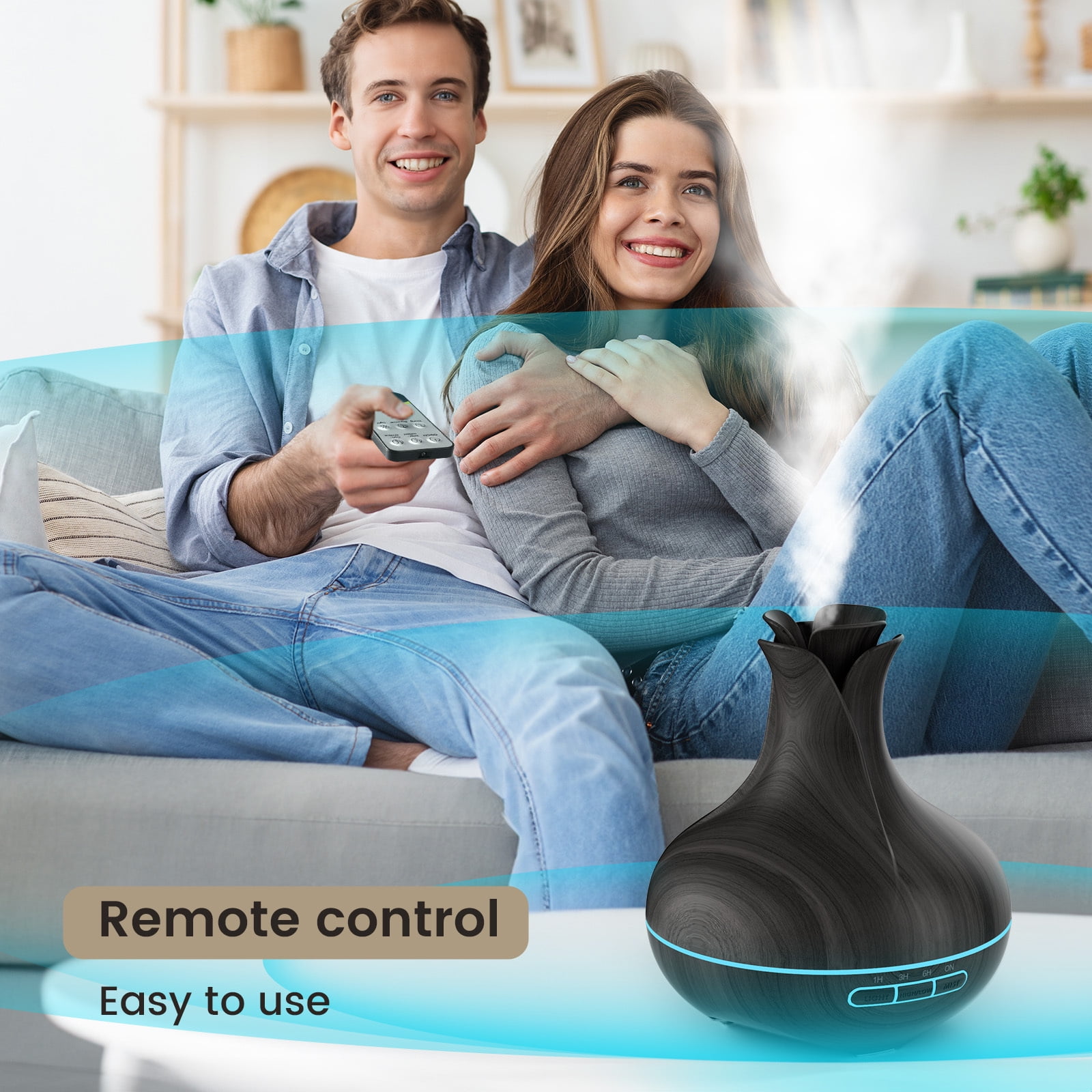 Noahstrong 600ml Essential Oil Diffuser with 8 Essential Oils Set