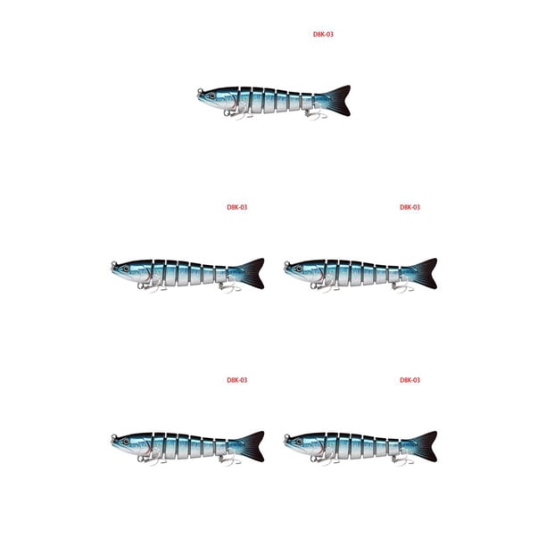 Eigraketly Bait Lure Crankbait Pesca Multi-seccional Hundimiento Swimbait con Garra Barb Hook, D8K-03 Type2 NO2 Eigraketly CBP141557