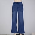 thumbnail image 6 of Cutuoiiu Women's Casual Plus Size High Waist Loose Wide Leg Cropped Denim Jeans with Patch Pockets Gifts, 6 of 6
