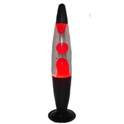Black Base Lava Lamp Red Lava And Clear Fluid #212 