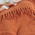 thumbnail image 6 of Home Soft Things Reversible Tweed Throw Blanket, Super Soft & Cozy - Rust, 50x60", 6 of 8