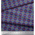 thumbnail image 2 of Soimoi Japan Crepe Satin Fabric Ogee Damask Print Sewing Fabric Yard 42 Inch Wide, 2 of 5