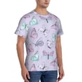 thumbnail image 2 of Bixox Men's Purple Butterfly Printed Short Sleeve Skinny Athletic T-Shirt, 2 of 6