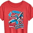 thumbnail image 3 of Marvel Captain America - Comic Book Stickers - Women's Short Sleeve Graphic T-Shirt, 3 of 5