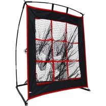 Gagalileo 9-Hole Baseball & Softball Pitching Net, Heavy-Duty Steel Frame Strike Zone Target, Portable Accuracy Trainer for Backyard Practice