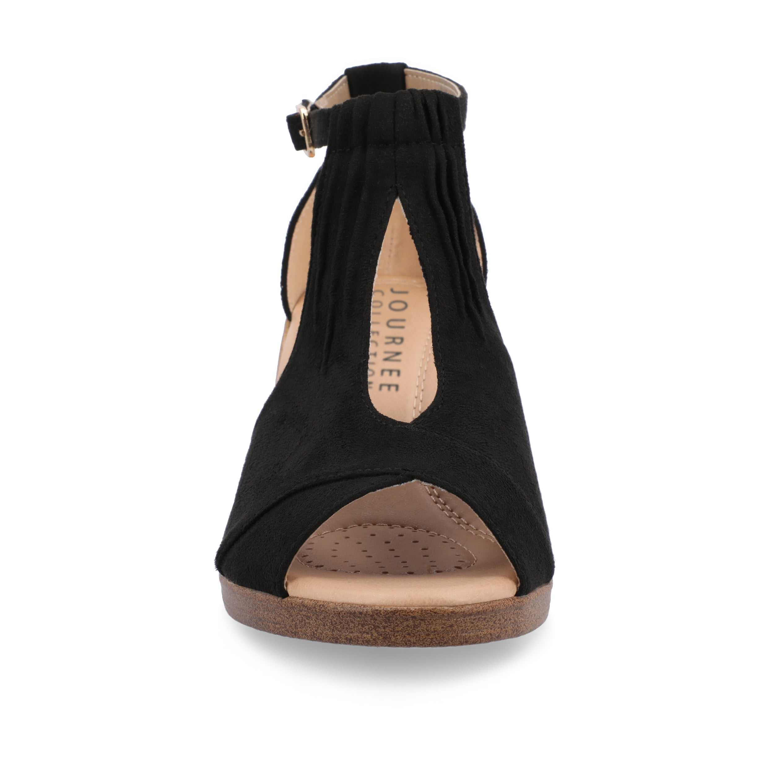 Journee Womens Kedzie Peep Toe Wedge Sandals, Widths Available