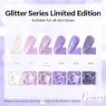 thumbnail image 6 of Modelones Purple Glitter Gel Nail Polish Set, 6 Colors Shimmer Violet Mermaid Gel Nail Cat Eye Sparkle Soak Off Led Nail Polish for Women Girl DIY Nail Art Gift, 6 of 10