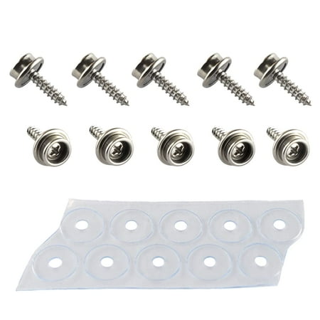 

EZ-Xtend Stainless Steel Screws Marine Grade 5/8 #8 Boat Accessories - 10 Screw Canvas Snap Fasteners 10 Flex Vinyl Washers