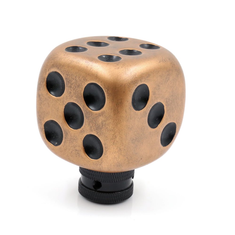 Unique Bargains Universal Brass Tone Dice Design Manual Gear Shift