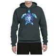 thumbnail image 2 of Sea Turtle Tie Dye Art Animal Lover Unisex Graphic Hoodie Sweatshirt, Charcoal, 2XL, 2 of 3