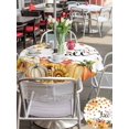 thumbnail image 4 of Outdoor Tablecloth with Umbrella Hole and Zipper, Hello Fall Round Table Cloth 54 Inch Waterproof Tablecloth, Orange Pumpkins Thanksgiving Maple Leaf Picnic Table Cover for Patio Camping, 4 of 7