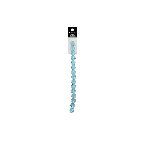 John Bead Preciosa 5" Strd Rnd 8mm AquaBohemica AB