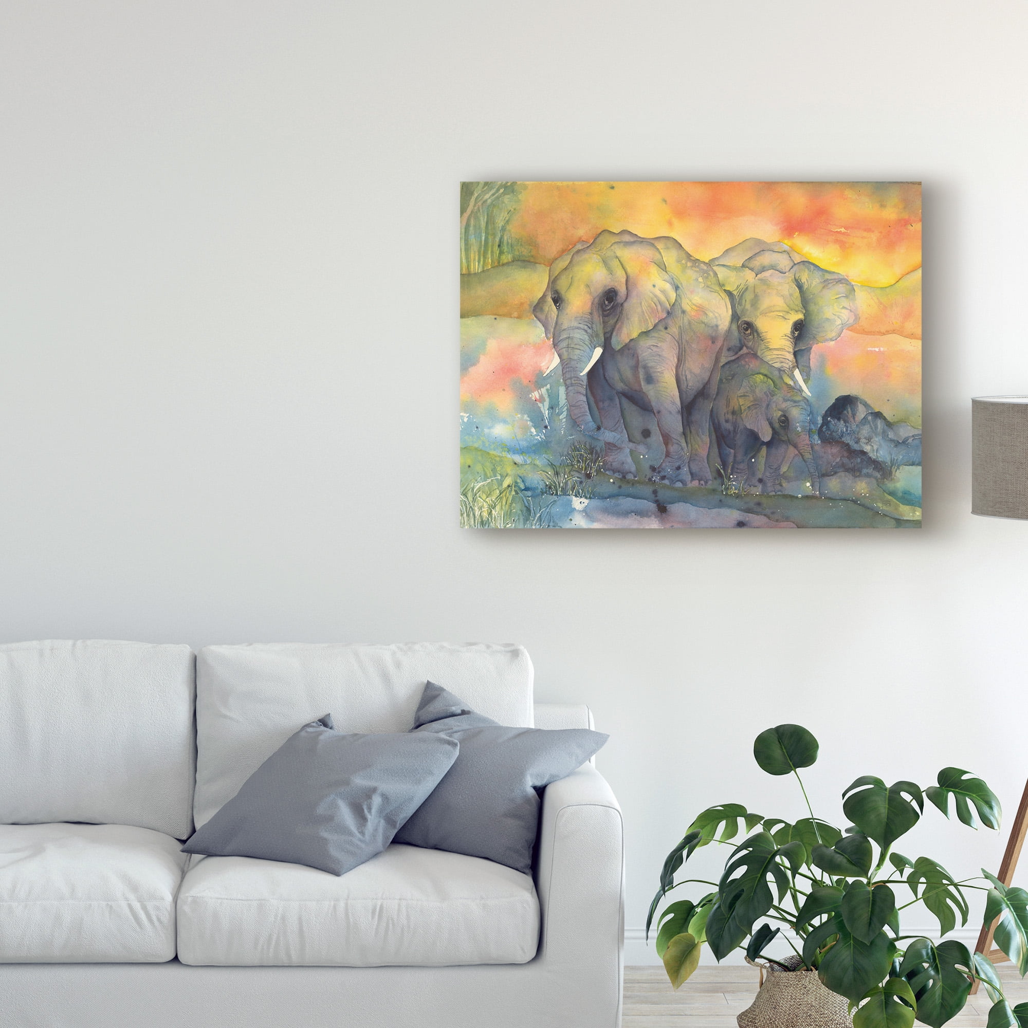 Trademark Fine Art 'Elephants Crop' Canvas Art by Chris Paschke