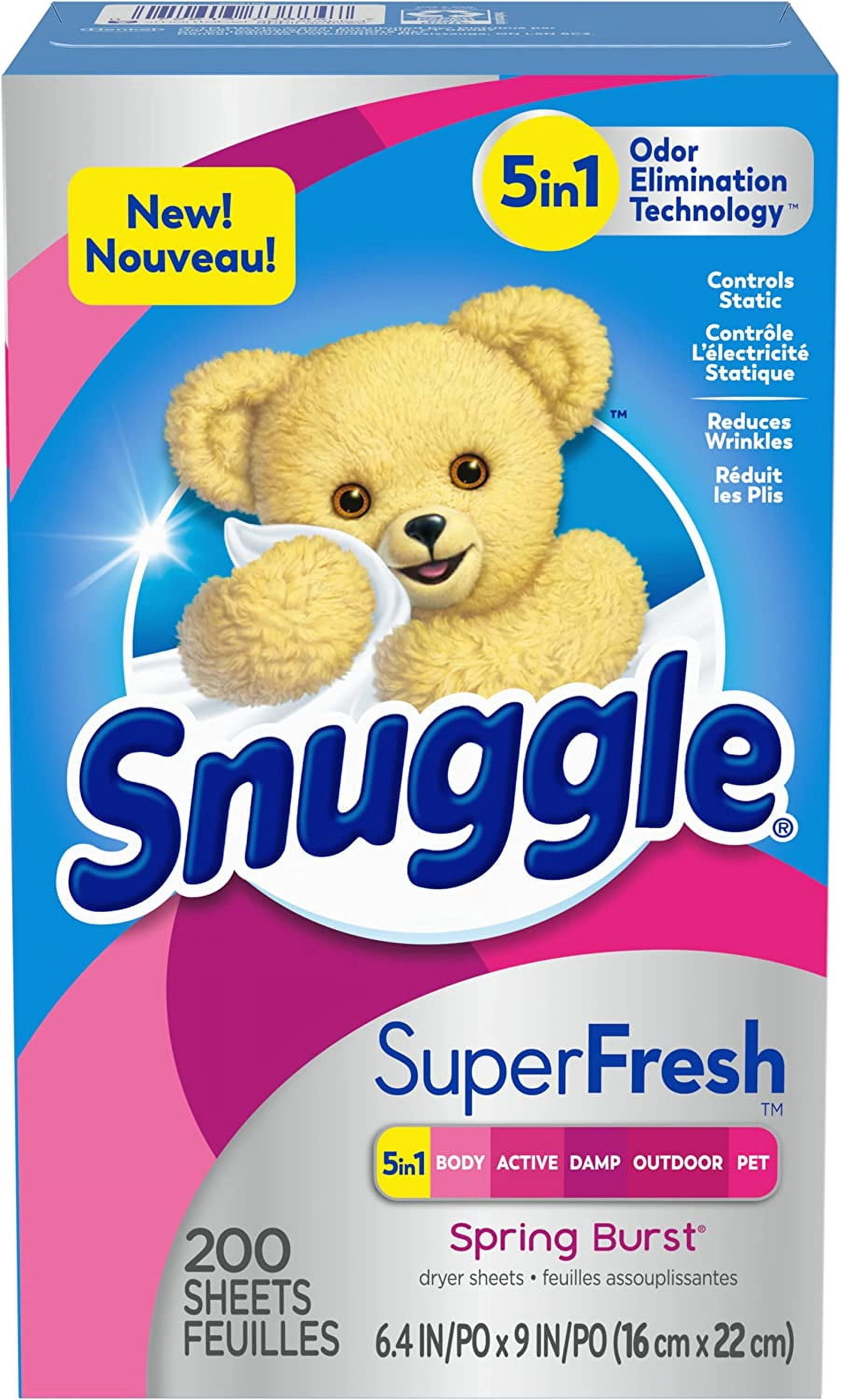 Dryer Sheets, Spring Burst, 200 Count | Plus SuperFresh | Static Control | Odor Eliminating | Pack of 2