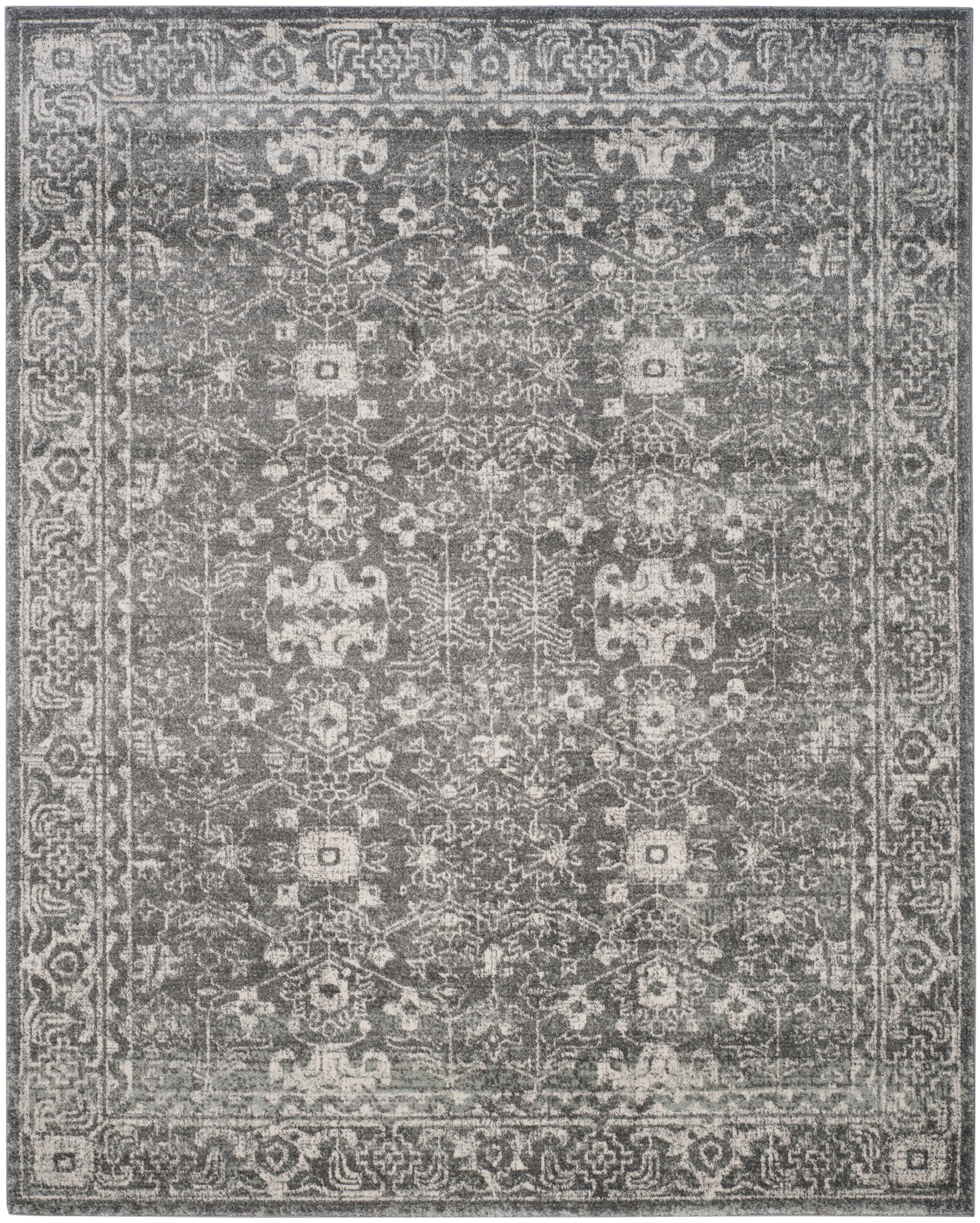 SAFAVIEH Evoke Ronald Bordered Area Rug, Gray/Ivory, 8' x 10'