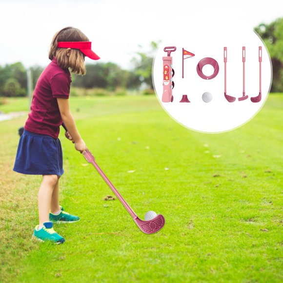 1 Set Kids Golf Toys Game Play Set with Golf Club 4 Balls Flag Practice Holes Putter Parent-child Interaction Indoor Outdoor Golf Sports Toy Boys Girls Gift