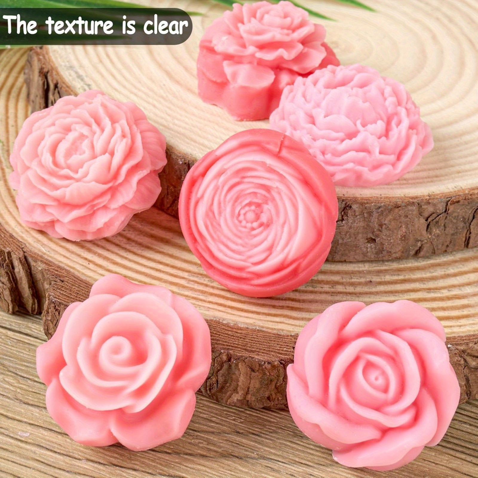 4Pcs Silicone Resin Molds, 7 Cavity 3D Flower & Succulent Resin Casting Molds, DIY Candle Molds, Soap Molds for Scented Candles Soaps Making, Wax, Resin Casting, Home Decoration