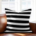 thumbnail image 2 of White Black Striped Throw Pillow Cover Simple Stripes Background Cotton Linen Cushion Cover Throw Pillow Case with Invisible Zipper for Couch Sofa Bed Chair Car 18x18 Inch, 2 of 14
