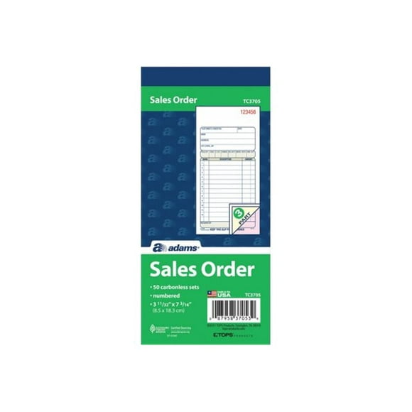 Adams - Sales order book - 50 sheets - - triplicate - carbonless - numbered