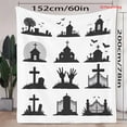 thumbnail image 6 of 1pc Halloween Silhouette Flannel Blanket - Soft & Warm, 2D Flat Print with Church, Crosses, Graves, Bats, Fence & Cemetery Designs, Perfect for Sofa, Office, Bed, Camping & Travel, All-Season Gift, C, 6 of 10