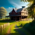thumbnail image 2 of The Farmhouse Gate - Farm House Canvas Art, 2 of 2