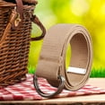 thumbnail image 2 of HJQEQVD Canvas Belt Belt for Men Women with Metal Double D Ring Buckle Casual Pants Canvas Belt D Buckle Half Ring 48inch（Khaki）, 2 of 5