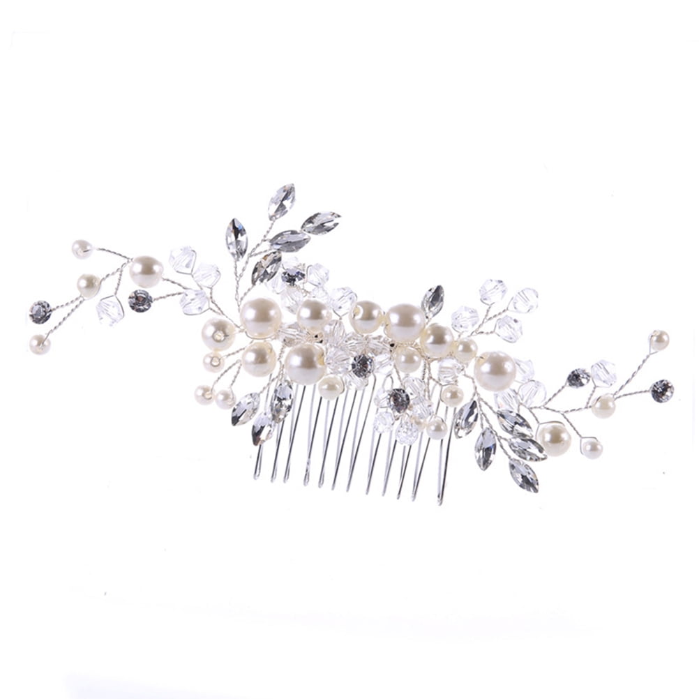 Wedding Hair Comb Handmade Pearl Bridal Comb Crystals Hair Pieces