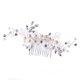 thumbnail image 1 of Peineta de boda hecha a mano con perlas y cristales, tocado de boda (plateado), 1 of 5
