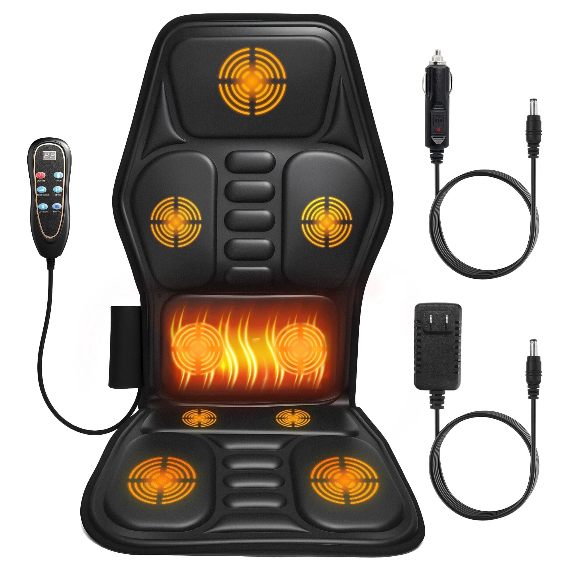 BOKYAN Back Massager, Electric Full Body Massager with Heat, Seat Cushion Massager Vibration Chair Pad for Home Car, Gifts