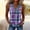 Purple, variant on Plaid Shirts For Women Garment Friendly Tank Tops Cute Summer Tops Boxy Tank Tops For Women Dressy Tanks Wide Strap Tank Tops For Women Gingham Tops For Women Summer Work Top