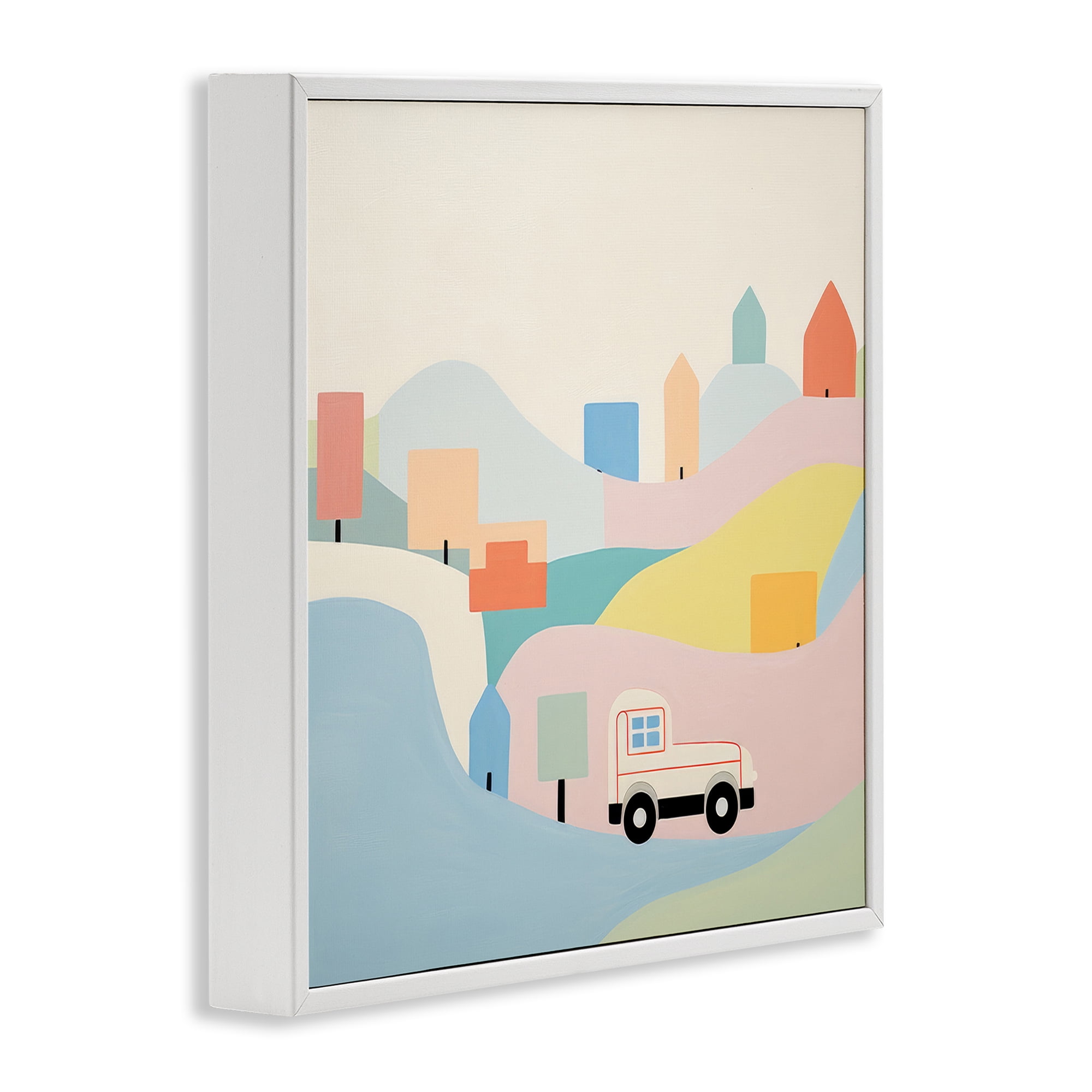 Stupell Industries Pastel Imaginative Scene Landscape Painting White Framed Art Print Wall Art, 12 x 12