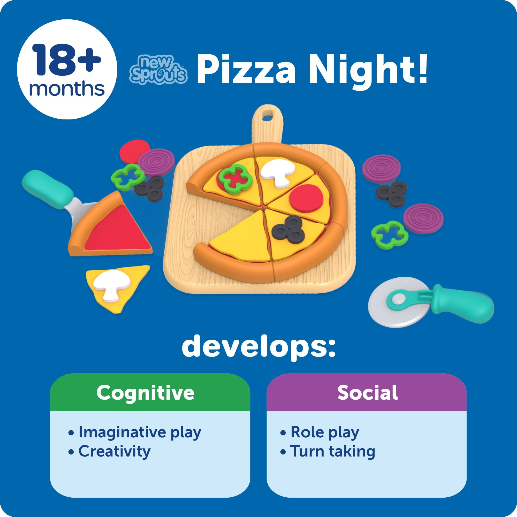 Learning Resources New Sprouts Pizza Night - Imaginative Play Food, Ages 18 Months +