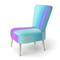 thumbnail image 2 of Designart "Blue and Purple Striped Pattern" Upholstered Patterned Accent Chair and Arm Chair, 2 of 5