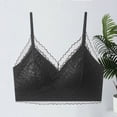 thumbnail image 5 of IFNWSV Seamless Bras for Women Solid Color Lace Fixed Cups Adjustable Straps Push Up Breathable Back Smoothing Bra Black 38BC, 5 of 5