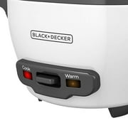 BLACK+DECKER Electric Rice Cookers, W/ Steaming Basket, White - Nonstick Interior, Dishwasher Safe Parts