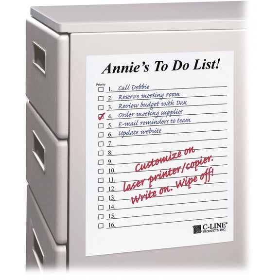 Peel And Stick Dry Erase Sheets, 8 1/2 X 11, White, 25 Sheets/Box