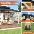 thumbnail image 4 of 11’x13’ Outdoor Wooden Gazebo - Outdoor Patio Gazebo with Galvanized Steel Double Roof, Cedar Wooden Frame Pavilion with Netting and Curtains, Cabinet Pergolas for Garden, Lawn, Poolside, 4 of 6