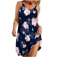 thumbnail image 1 of Vestido de Verano para las Mujeres Impreso sin Mangas Cuello Redondo, Suelto de Rodilla de Longitud Vestido Casual para la Primavera, 1 of 5