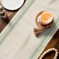 thumbnail image 7 of Green Grid Lines Table Runner Linen Burlap Table Runner 70 Inches Long Minimalist Stripes Linen Texture Beige Dresser Scarves for Kitchen Island Coffee Dining Room Party Wedding Holiday Decor 13"x70", 7 of 7