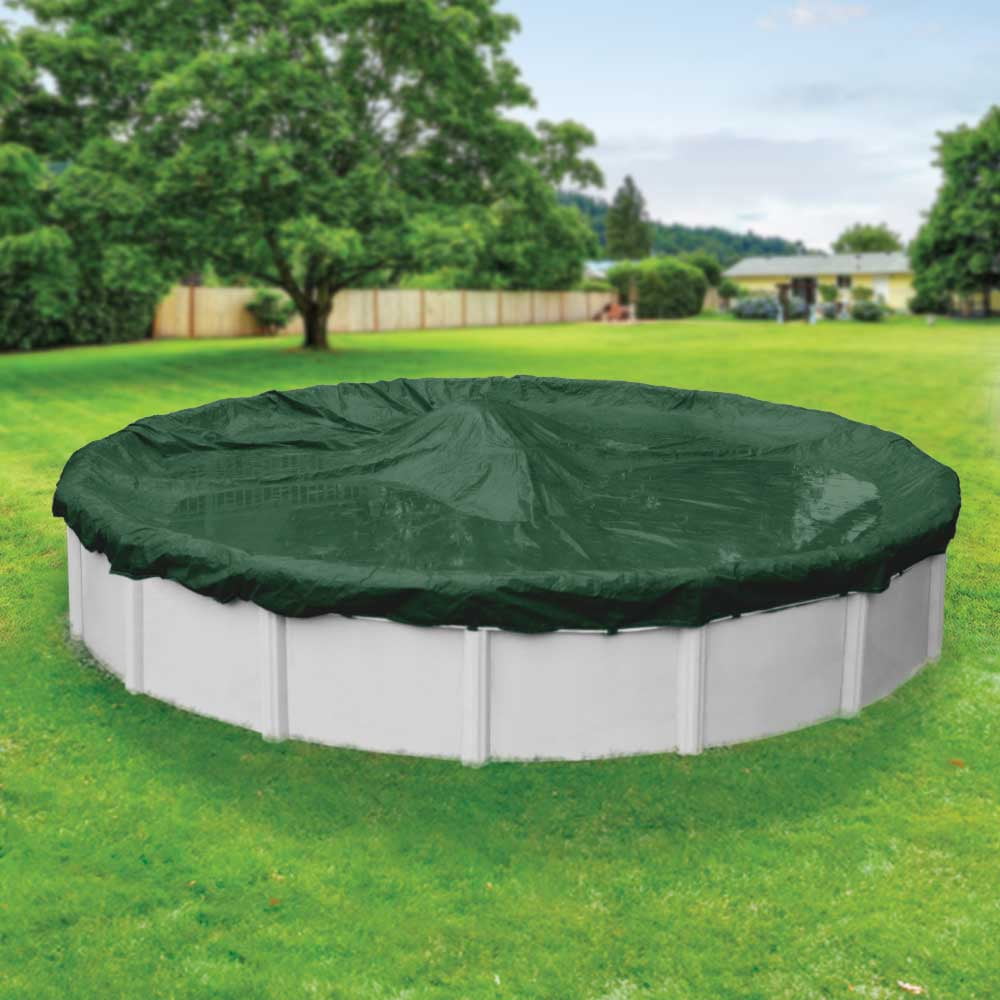 Pool Mate 10 Year Heavy-Duty Green Round Winter Pool Cover, 21 ft. Pool