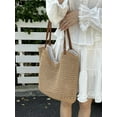 thumbnail image 6 of Large Capacity Straw Bag for Woman Versatile Seaside Vacation Female Beach Shoulder Bag Hand Woven Commuter Tote Handbags, 6 of 6