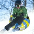 thumbnail image 4 of QTOCIO Snow Tube for Winter Happy Inflatable 35 Inch Heavy Duty Snow Sleds for Kids and Adults, 4 of 7