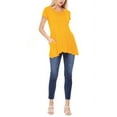 thumbnail image 4 of Women's A-Line Short Sleeve Relaxed Fit Round Neck Solid Tunic Top with Pockets, 4 of 4