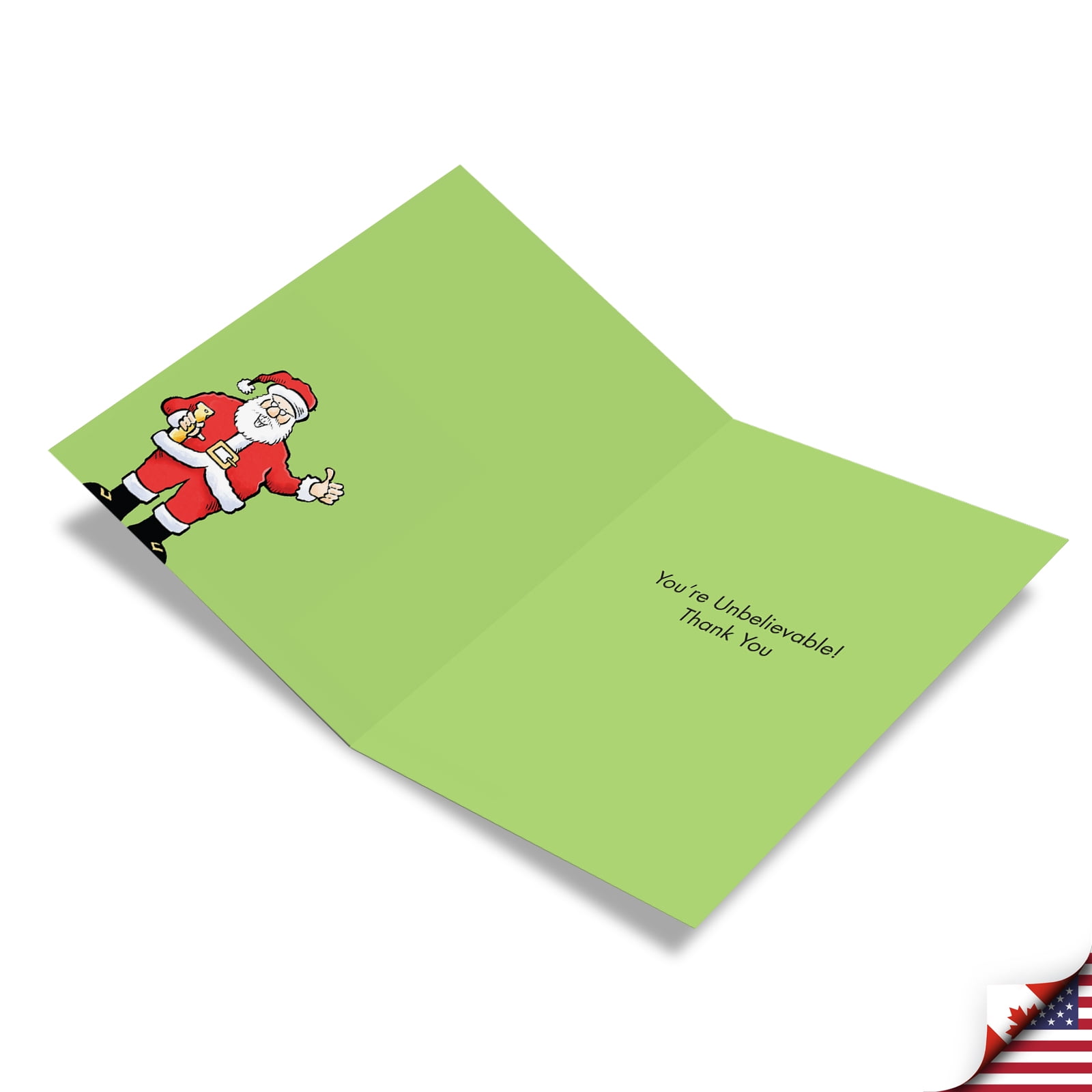 12 Funny Christmas Thank You Greeting Cards Bulk Set with 5 x 7 Inch Envelopes - Saint Nick Giving Award Acceptance Speech Onstage