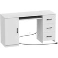 thumbnail image 7 of : 43 Inch Small Computer Desk, Office Desk with Power Outlets & USB Charging Port, Study Writing Table with Three Fabric Drawers, Writing Desk with Storage Shelves for Small Spaces Home Office : Home, 7 of 7