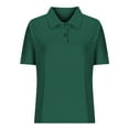 thumbnail image 4 of RYRJJ Womens V Neck Polo Shirts Short Sleeve Collared Golf Shirt Summer Loose Casual Solid Color Work Tunic Blouses Tops(Army Green,XXL), 4 of 8
