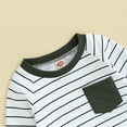 thumbnail image 4 of Okbabeha Toddler Baby Boy Fall Clothes Striped Long Sleeve Pullover Shirt Crewneck Sweatshirt Jogger Pants Outfits Set, 4 of 7
