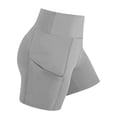 thumbnail image 3 of lcziwo Girls Bike Shorts with Pockets Kids High Waisted Yoga Workout Athletic Running Leggings Gym Athletic Tummy Control Legging Shorts, Gray, 8 Years, 3 of 10