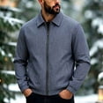 thumbnail image 2 of Men's Classic Gingham Plaid Collared Windbreaker Jacket, Full Zip Long Sleeve Loose Fit Coat with Pockets, Fall Winter Casual Outerwear for Hiking Travel Work, 2 of 9